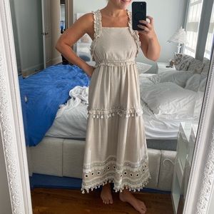 Dodo Bar Or Tan Patterned Dress - size L